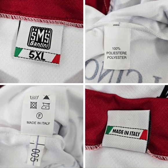 Brunello Di Montalcino SMS Men’s White-Red Biker/Cycling Top - Picture 9 of 12